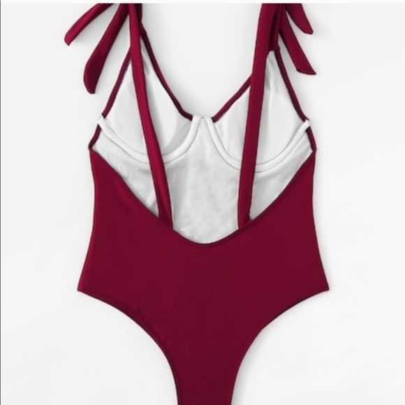 🔥SIZE SMALL LEFT🔥Wine One Piece Bathing Suit - Picture 3 of 5